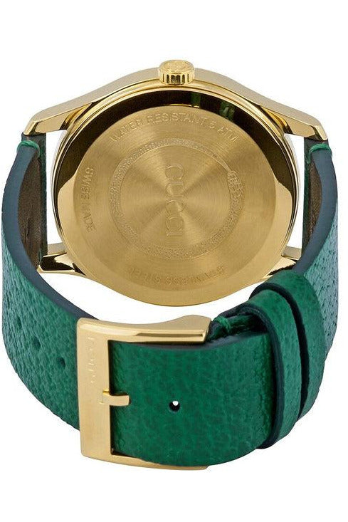 Buy Gucci Unisex Swiss Made Quartz Leather Strap Green Dial 38mm Watch YA1264065 in Pakistan