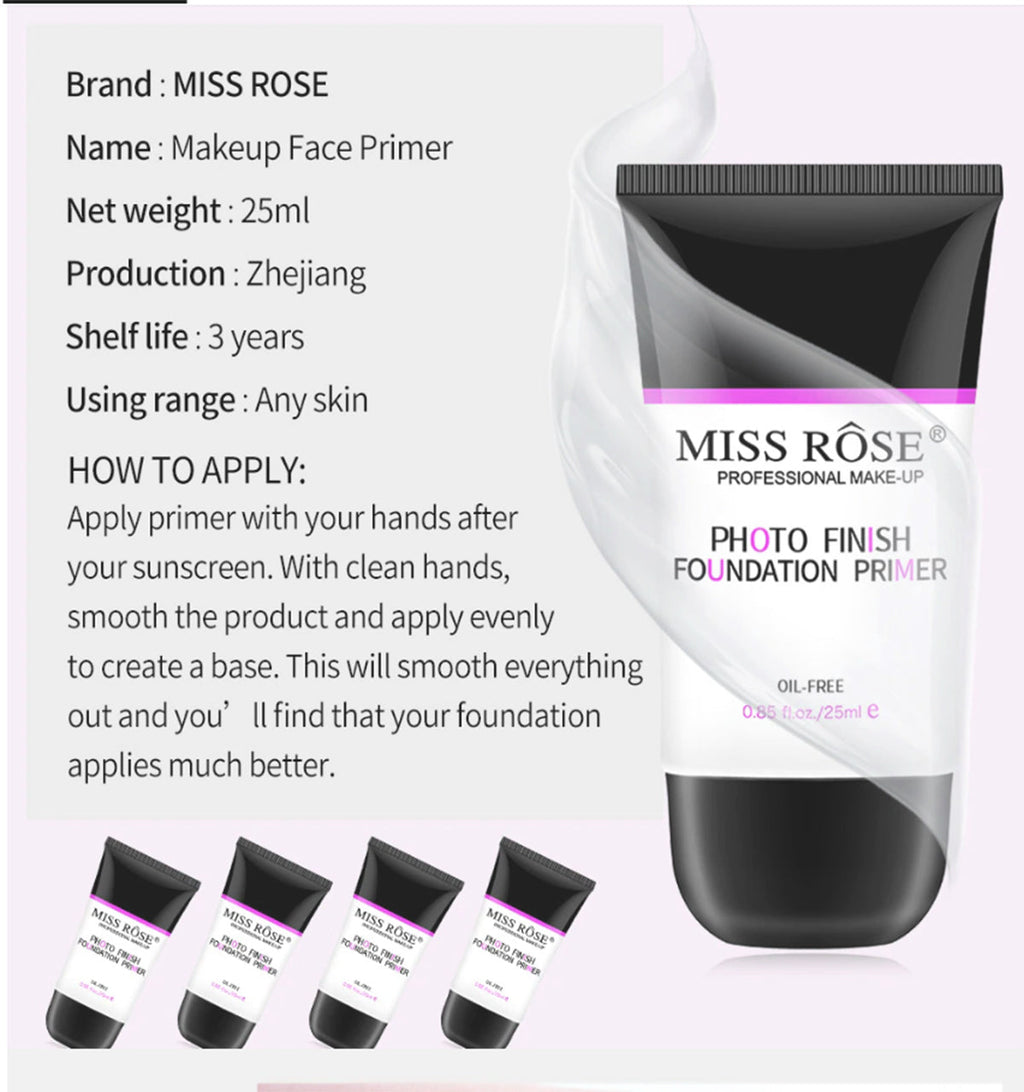 Buy Miss Rose Photo Finish Oil Control Moisturizing Foundation Primer 25 - Ml in Pakistan