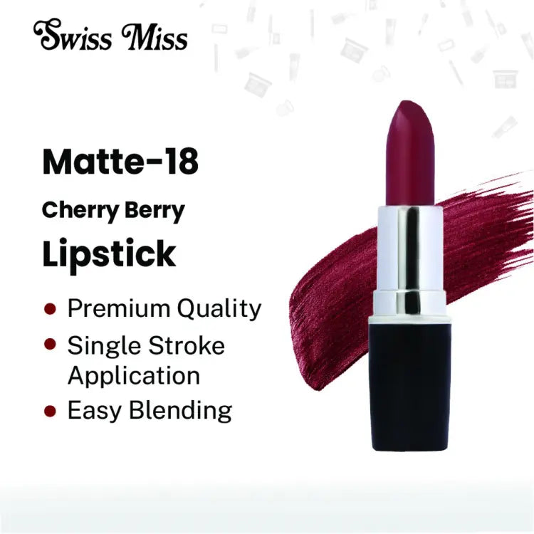 Buy Swiss Miss Lipstick Cherry Berry Matte - 18 in Pakistan