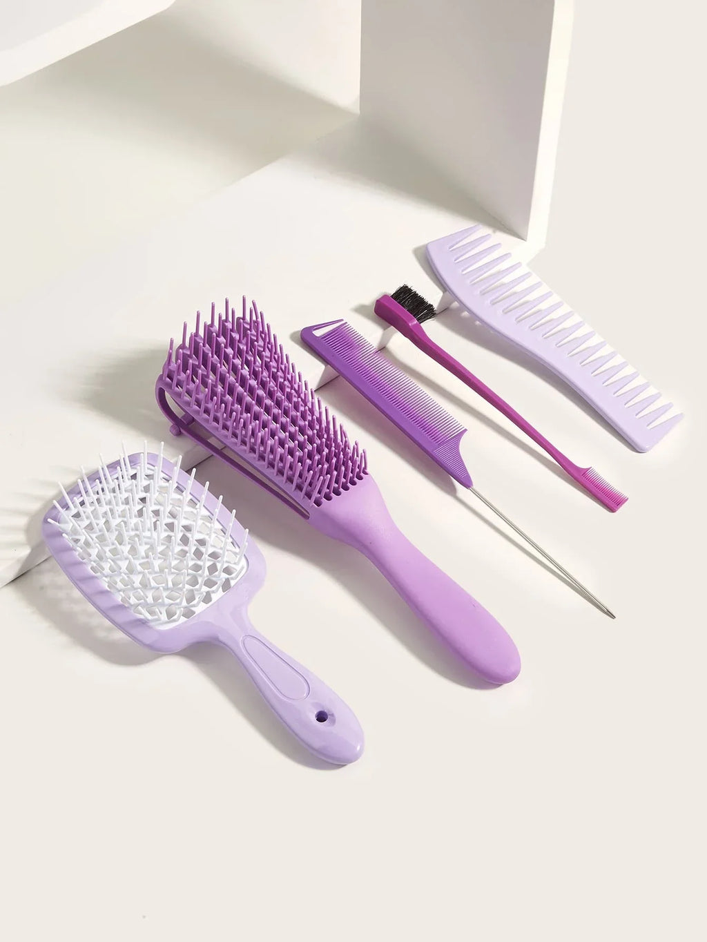 Buy SHEIN Hairdressing Comb Five-Piece Set Hair Dyeing Comb Stainless Steel Mouse Tail Comb Multi-Color Home Smooth Hair Comb Anti-Tangle Brush Set Massage Comb, Hair Brush/Hair Comb in Pakistan