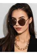 Buy Shein Cat Eye Fashion Glasses - Coffee Brown in Pakistan