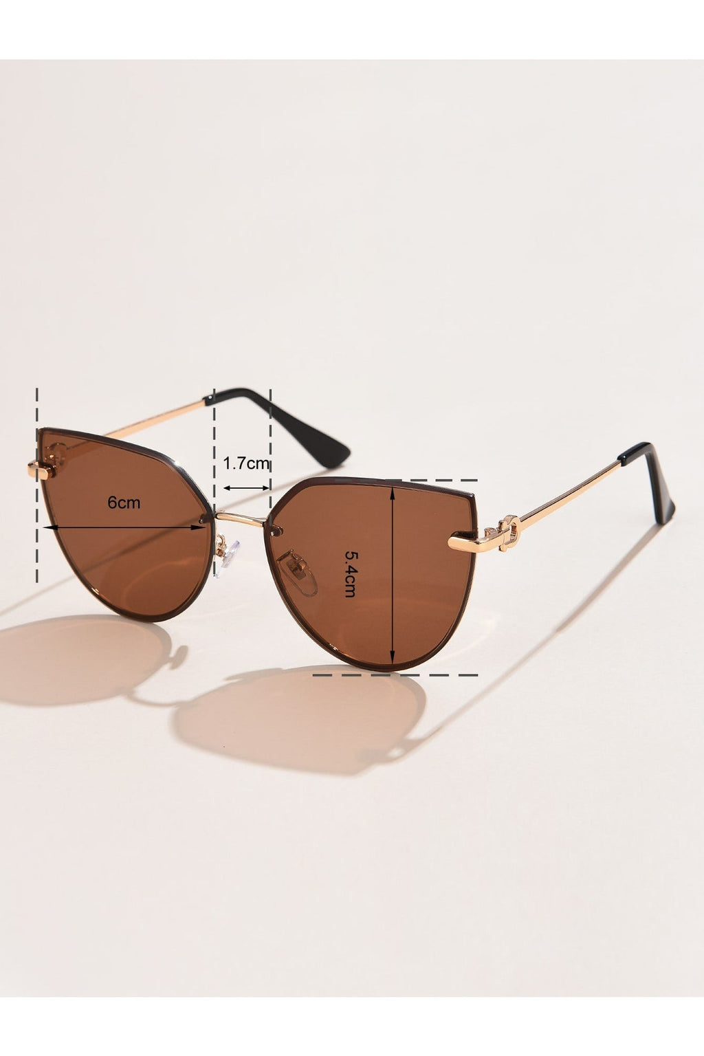 Buy Shein Cat Eye Fashion Glasses - Coffee Brown in Pakistan