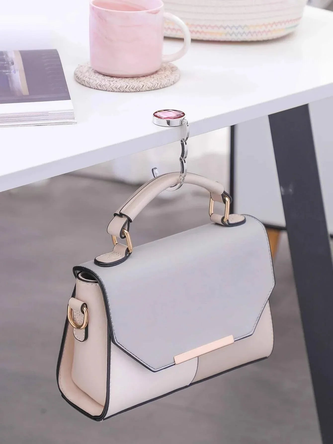 Buy SHEIN Fashion Bag Holder, Handbag Hanger, Folding Hook Holder, Portable Key Ring Rack, Table Hook, Hardware Travel Outdoor Storage in Pakistan