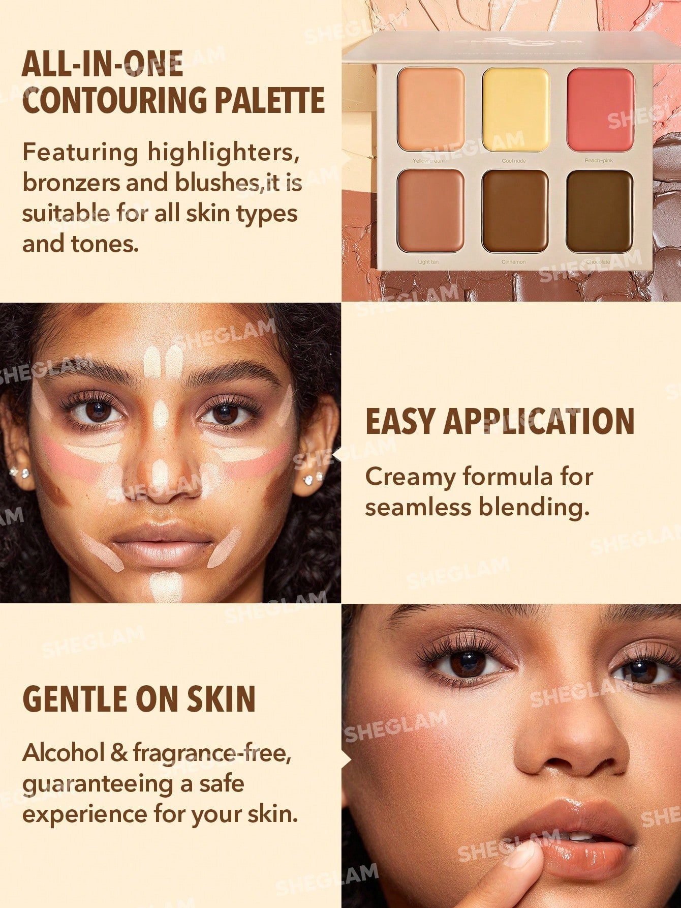 SHEGLAM STEREO FACE SIX COLOR  PALETTE