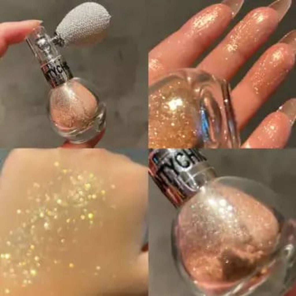 Highlighter Powder Spray. Brightening Glitter Powder Spray. Shimmer Sparkle Powder for Face Body Highlight Makeup Party Comestic