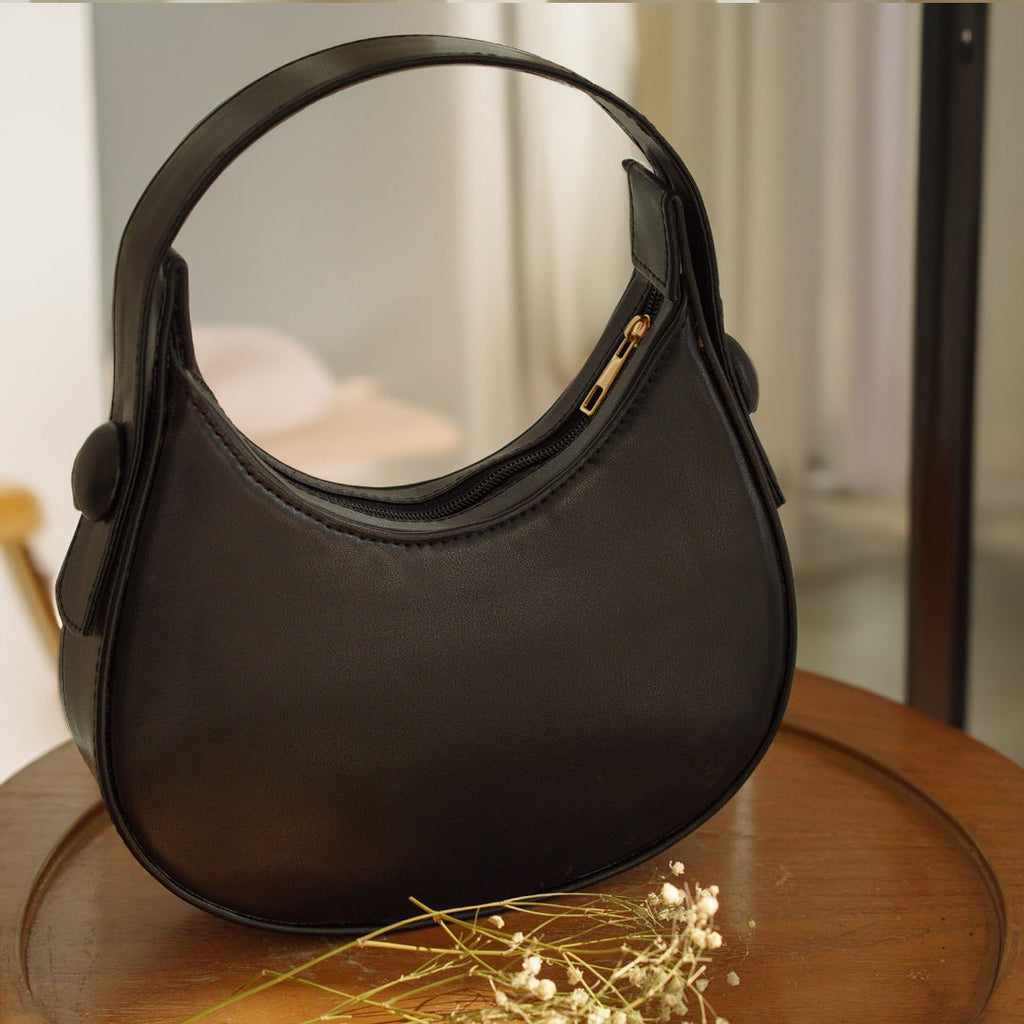 Buy Plain Hobo HandBag - Black in Pakistan