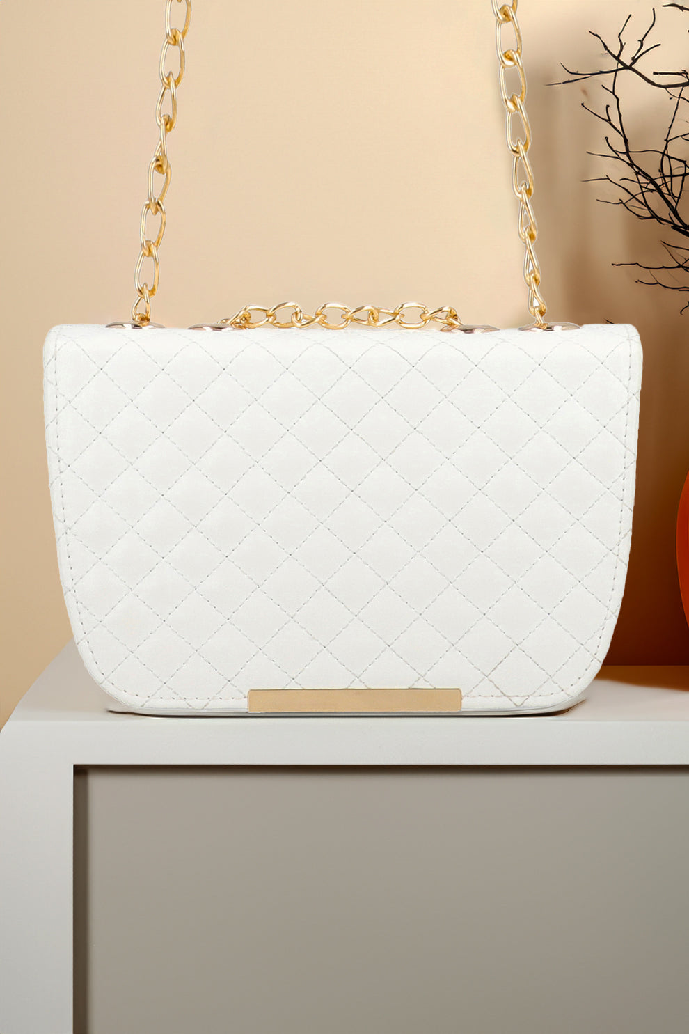 Buy Handbag Quilted Charm - White in Pakistan