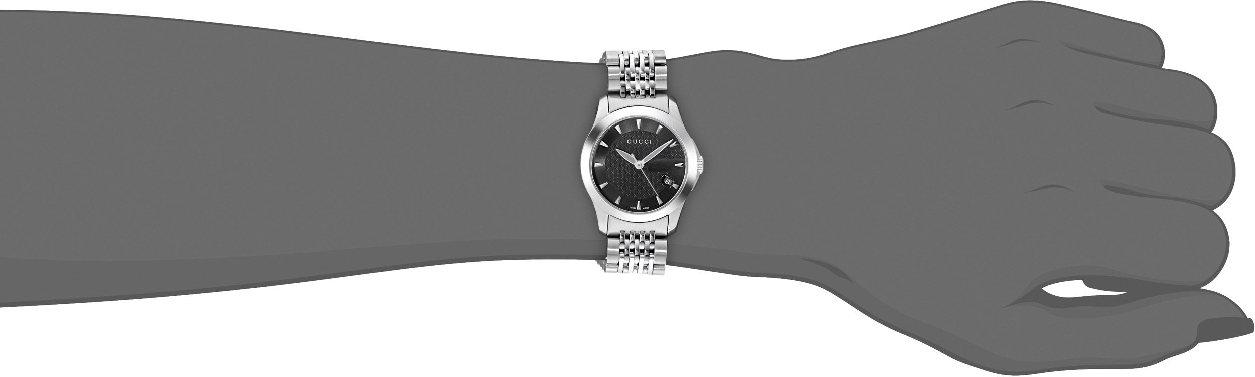 Buy Gucci G Timeless Black Dial Silver Steel Strap Watch for Women - YA126502 in Pakistan