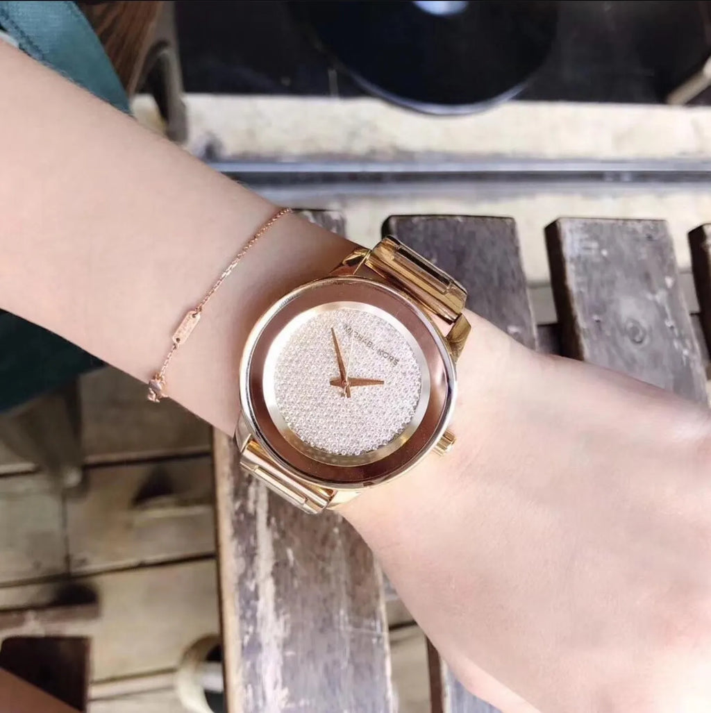 Buy Michael Kors Kinsley Rose Gold Tone Blush Acetate Women's Watch - Mk6432 in Pakistan