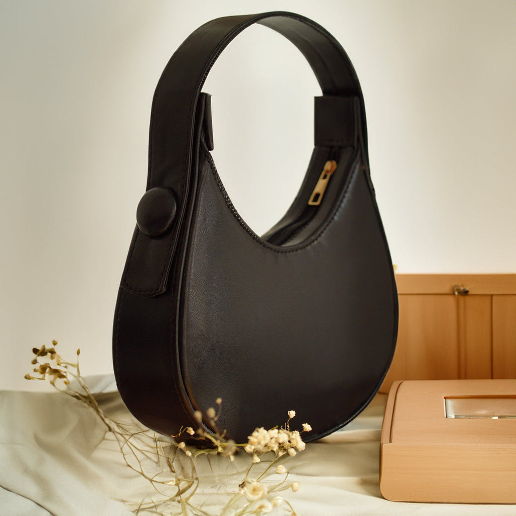Buy Plain Hobo HandBag - Black in Pakistan