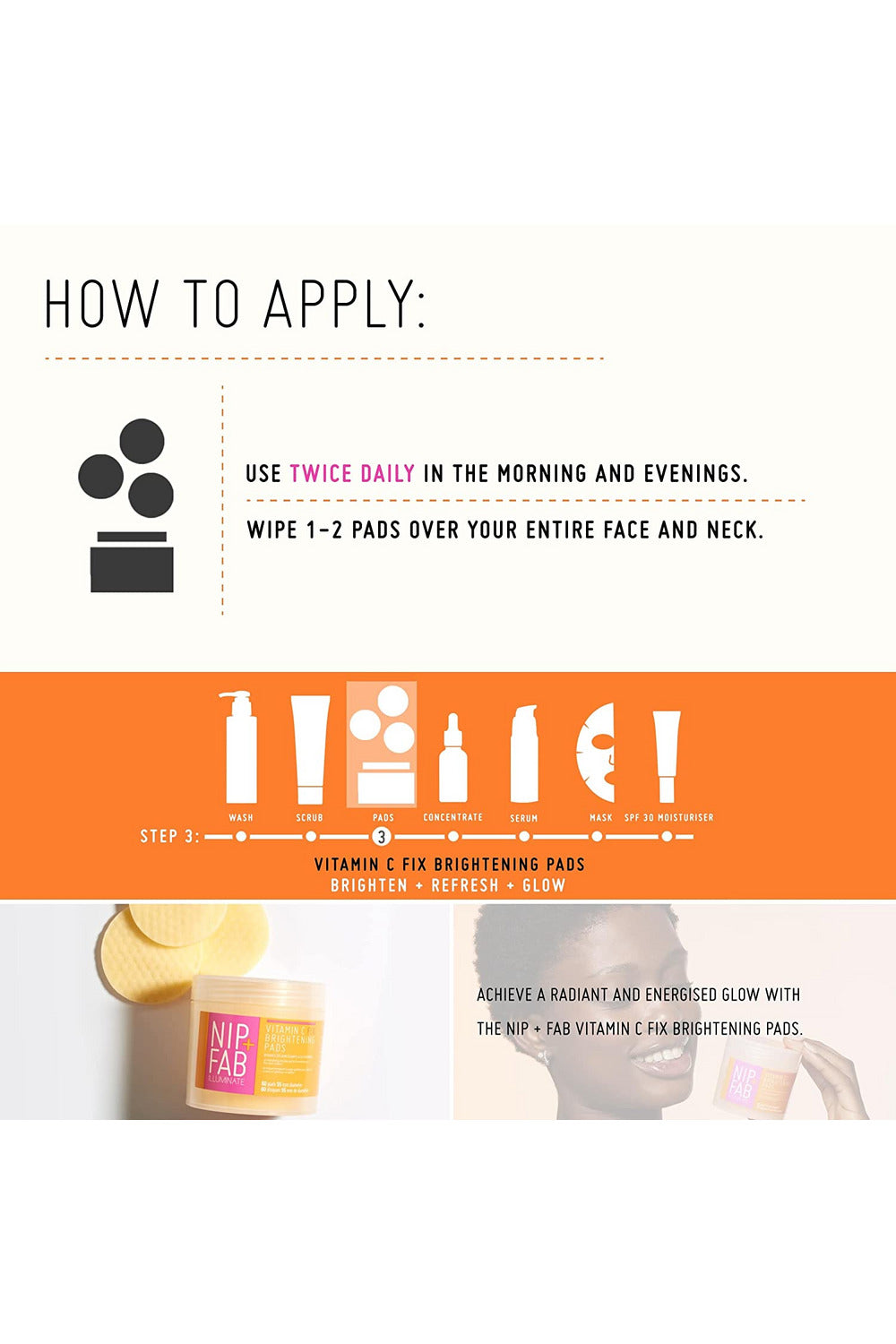 Buy Nip Fab Vitamin C Brightening Pads - 60 Pads in Pakistan