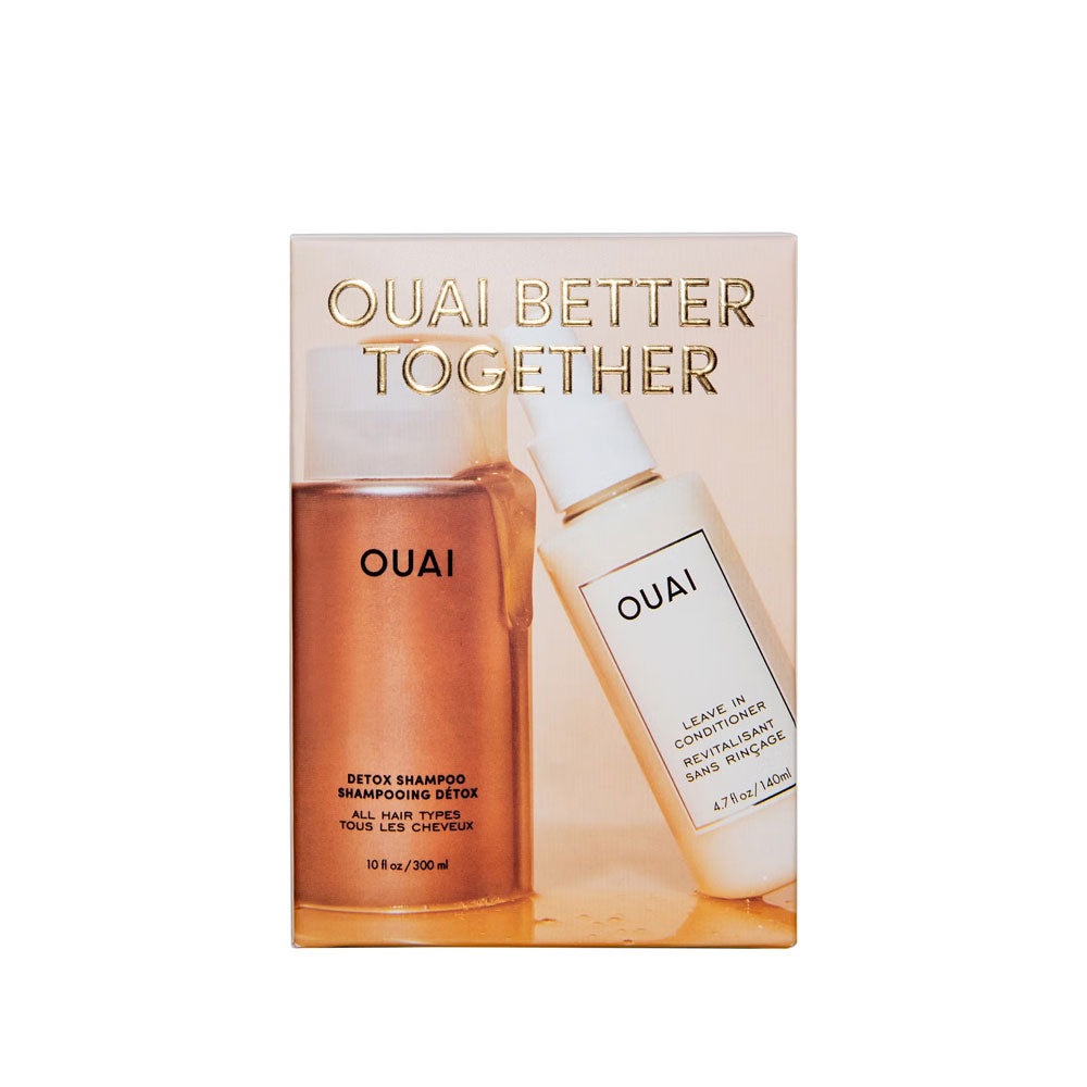 OUAI Better Together Gift Set - Full Size Detox Shampoo & Leave-In Conditioner