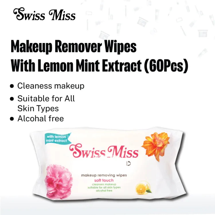 Buy Swiss Miss Makeup Remover Wipes With Lemon Mint Extract 60Pcs in Pakistan