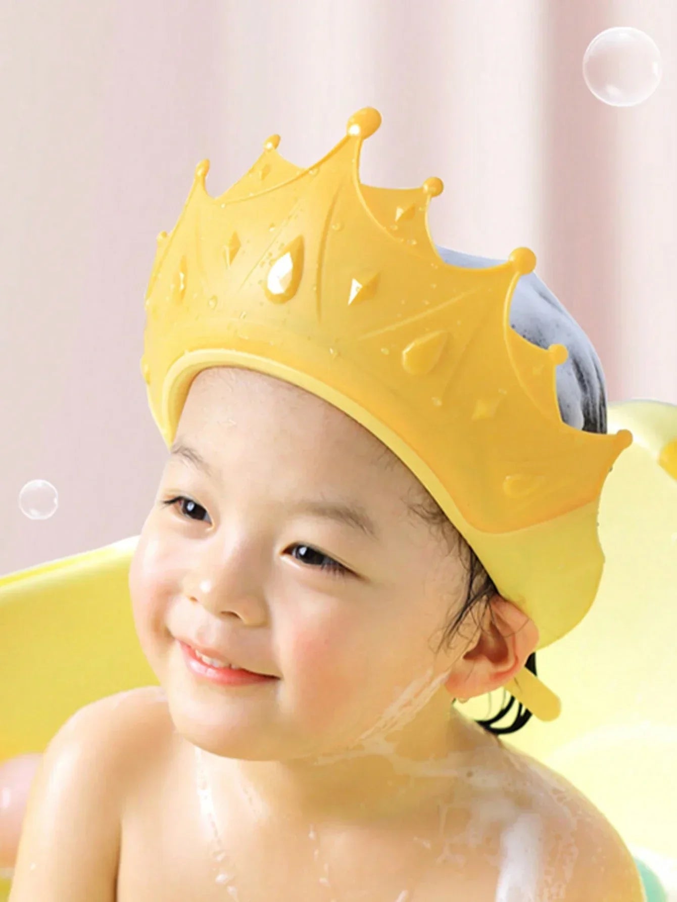 Buy SHEIN Baby Silicone Shampoo Cap With Cute Crown Design, Perfect For Wearing While Washing Hair, Suitable For Children And Toddlers Shower Cap in Pakistan