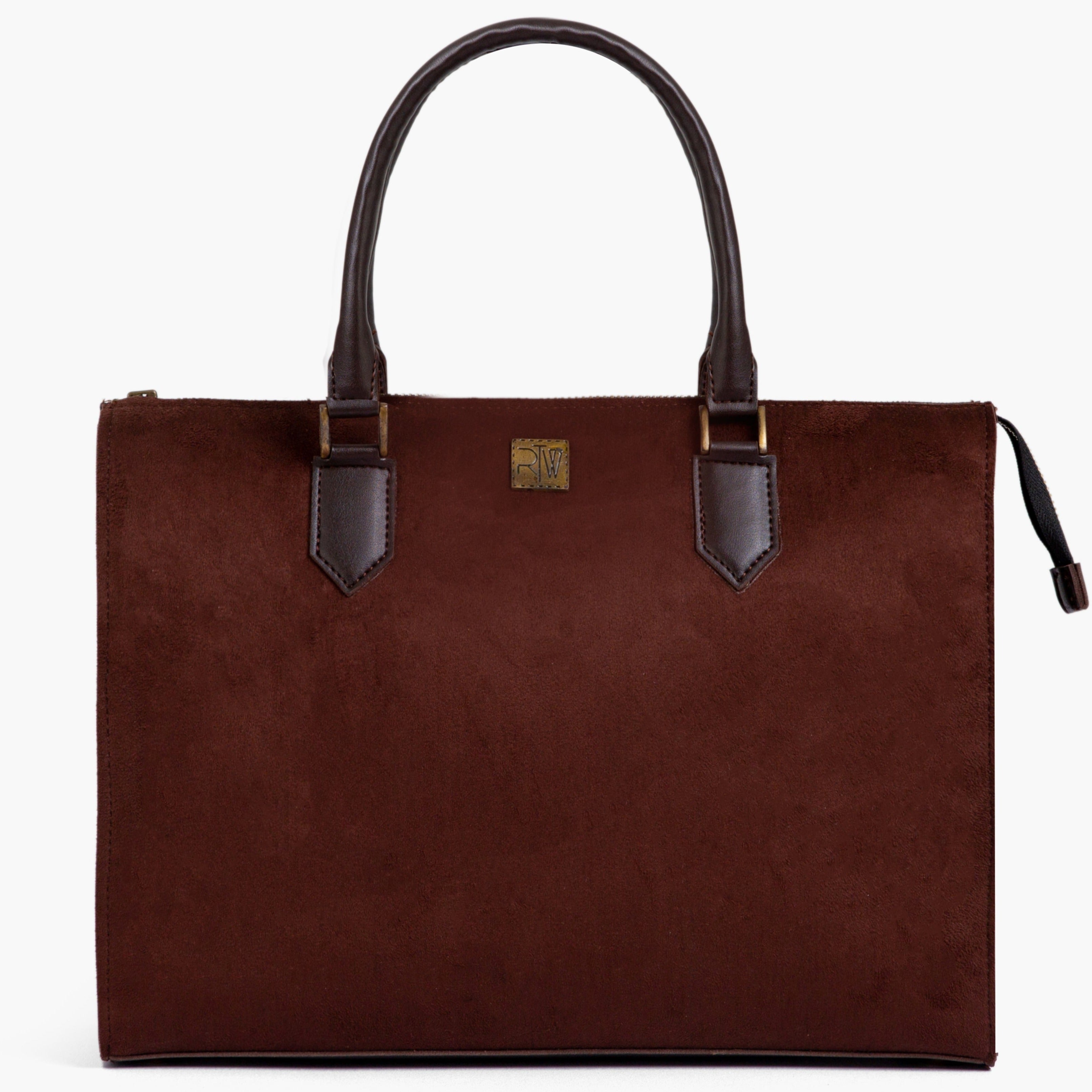 Buy Suede Workplace Handbag - Dark Brown in Pakistan