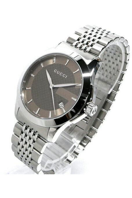 Buy Gucci Men's Analog Quartz Stainless Steel Brown Dial 38mm Watch YA126406 in Pakistan