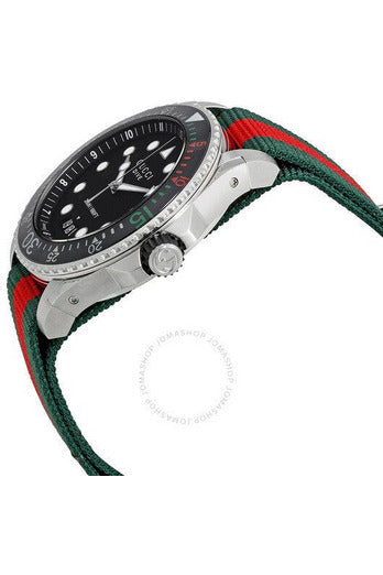 Buy Gucci Men's Swiss Made Quartz Nylon Strap Black Dial 45mm Watch YA136209 in Pakistan