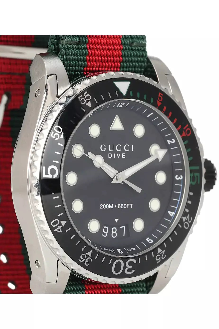 Buy Gucci Men's Swiss Made Quartz Nylon Strap Black Dial 45mm Watch YA136209 in Pakistan