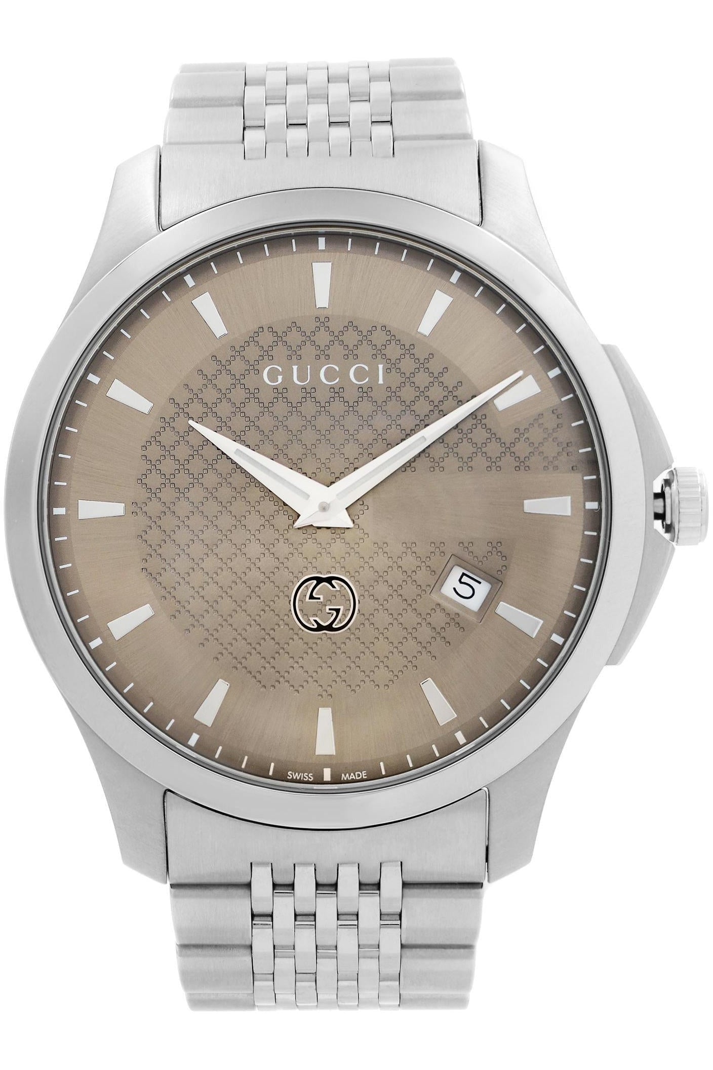 Buy Gucci Men's Analog Quartz Stainless Steel Brown Dial 38mm Watch YA126406 in Pakistan