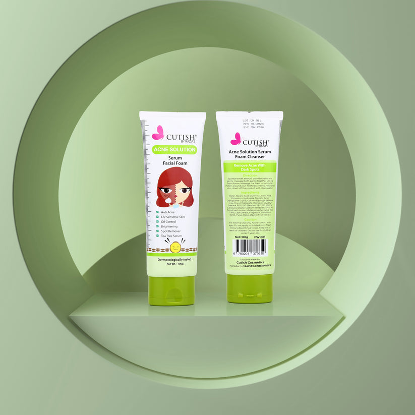 Buy Cutish Acne Solution Serum Facial Foam in Pakistan