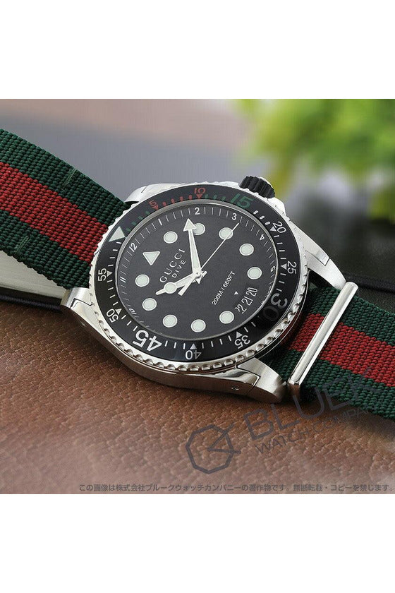 Buy Gucci Men's Swiss Made Quartz Nylon Strap Black Dial 45mm Watch YA136209 in Pakistan