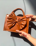 Buy HandBag Gloss Bow Brown in Pakistan