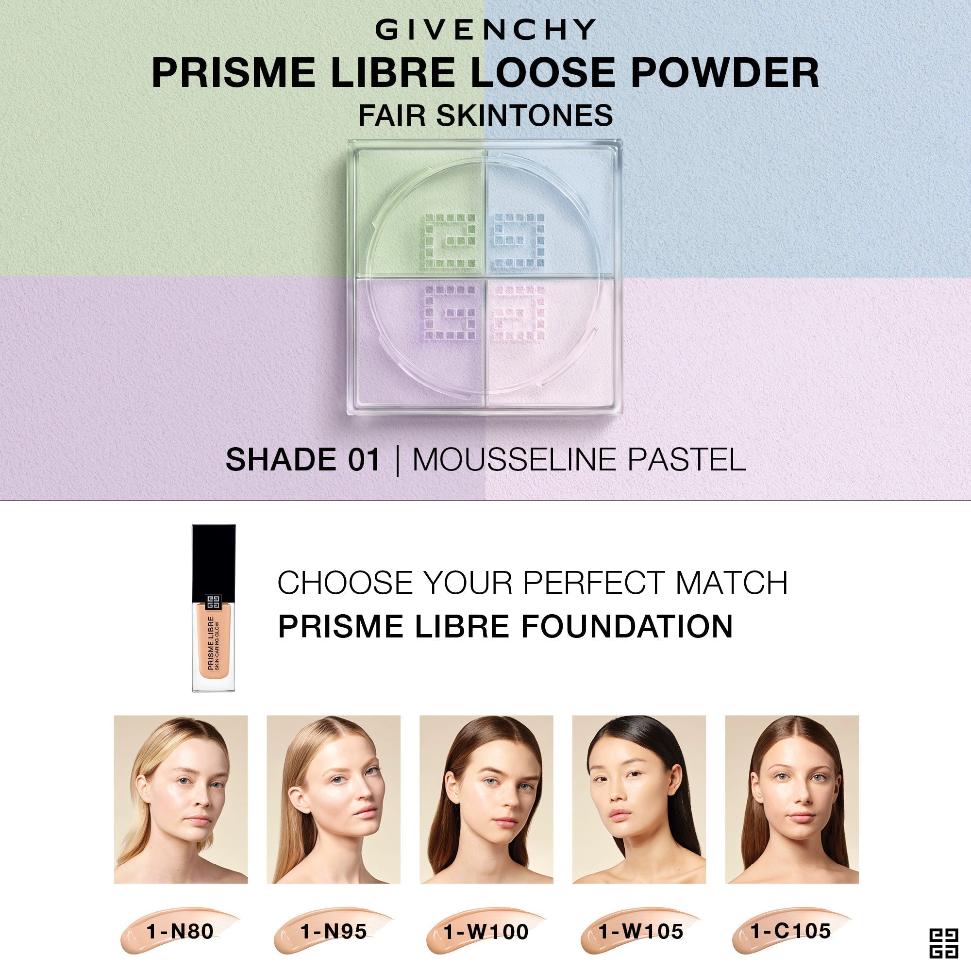 Buy Givenchy Libre Matt-finish Loose Powder 4 In 1 - Mousseline Pastel 1 in Pakistan