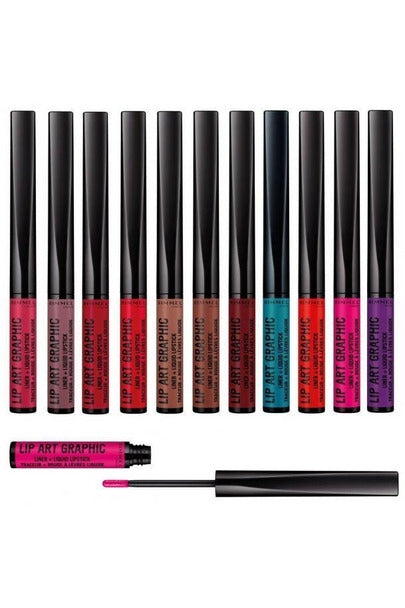 Buy Rimmel London Lip Art Graphic Liner + Liquid Lipstick - 110 Vibez in Pakistan