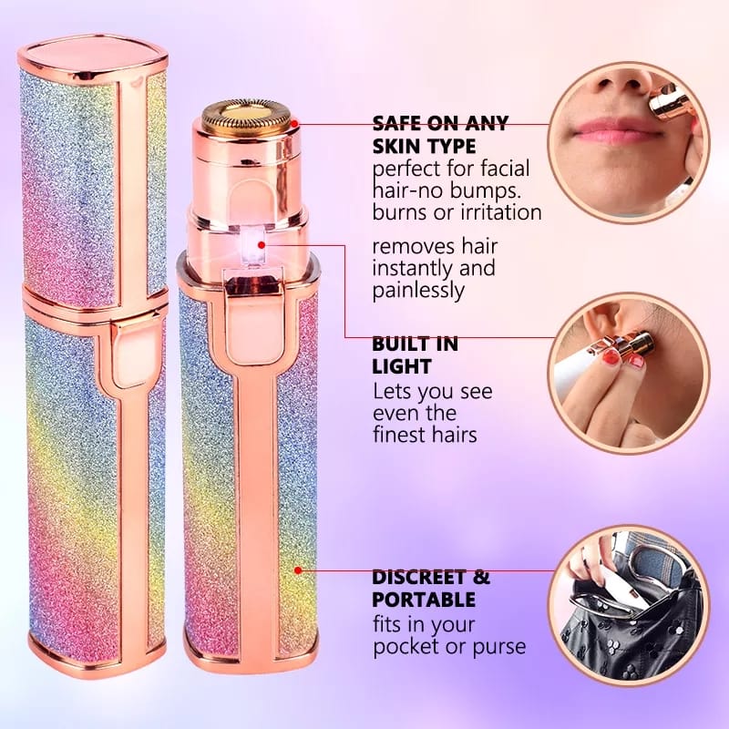Buy Facial Beauty - 2 In 1 Rechargeable Electric Eyebrow Trimmer + Body Facial Hair Removal in Pakistan