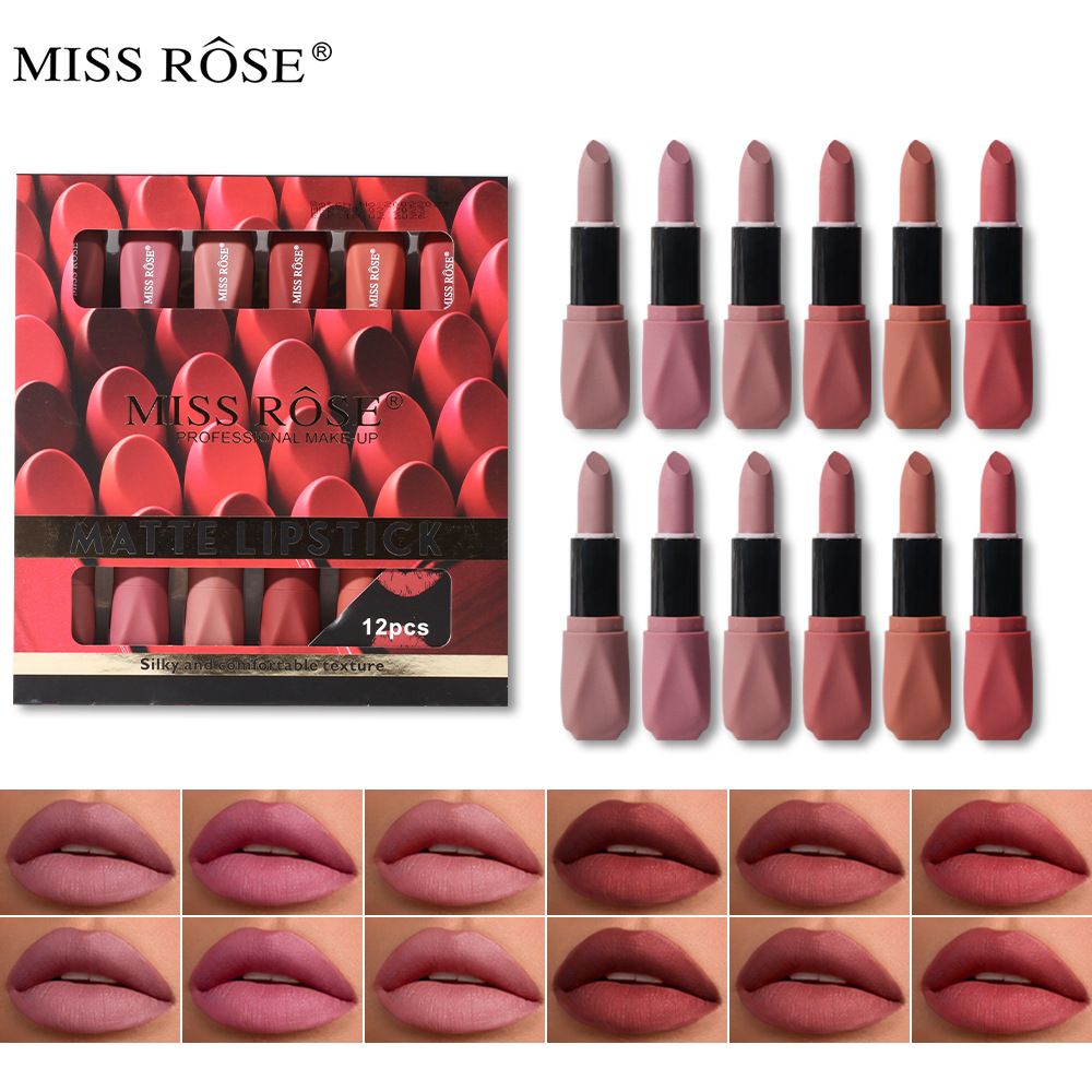 Buy Miss Rose Pack Of 12 Matt Lipstick in Pakistan