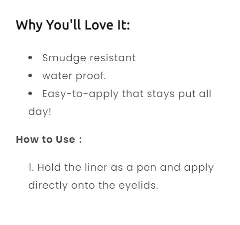 Buy Miss Rose Graceful Glam Black Liquid Eyeliner in Pakistan