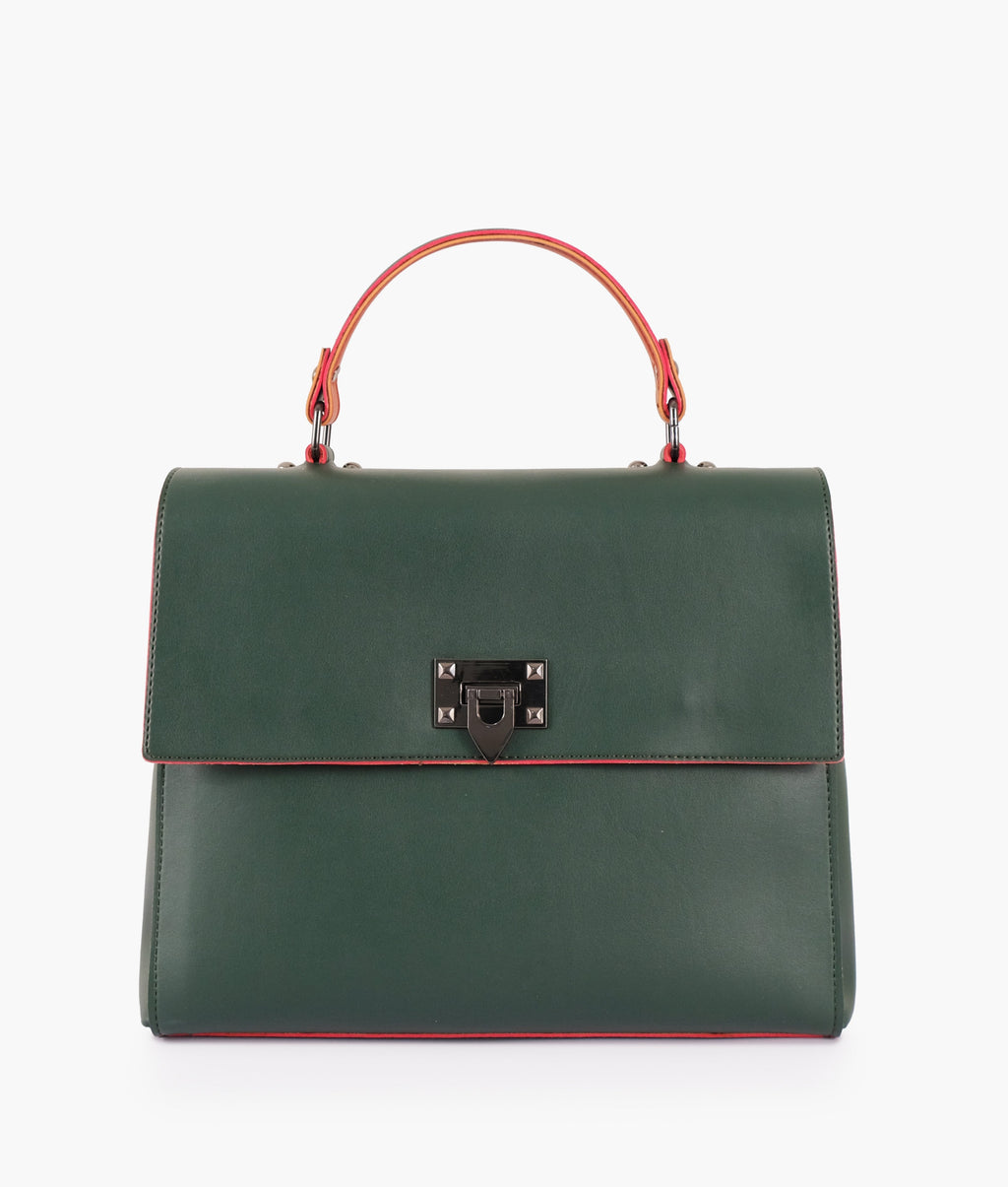 Buy Army Green Flap-over Top-handle Bag in Pakistan