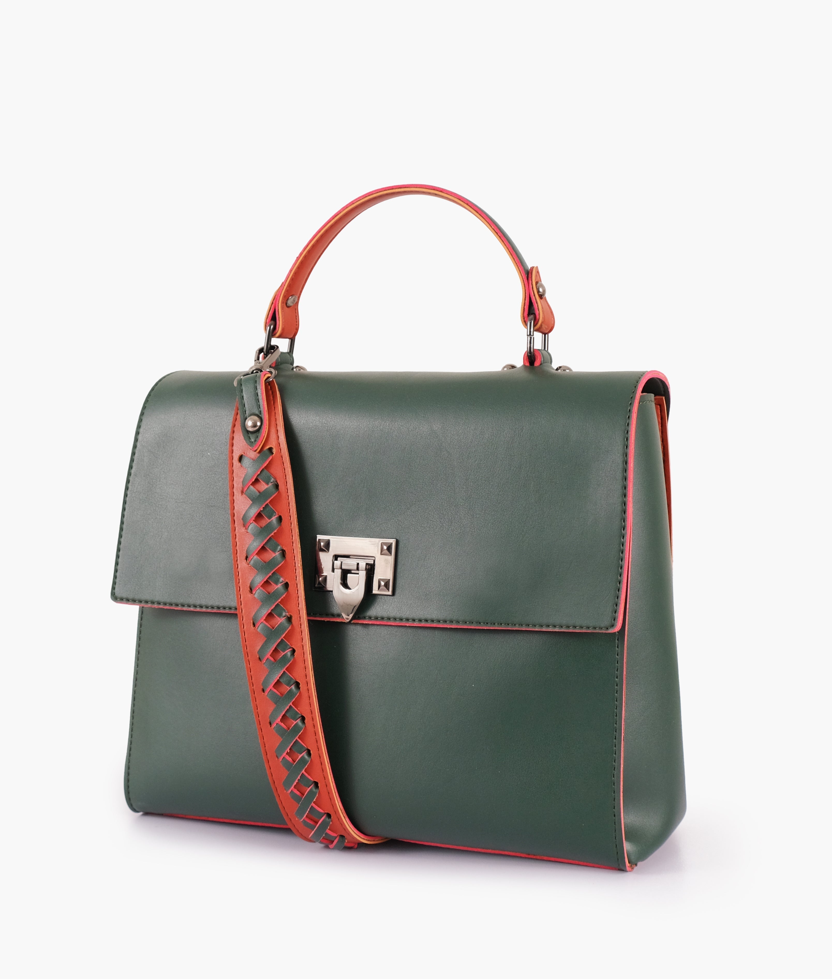 Buy Army Green Flap-over Top-handle Bag in Pakistan