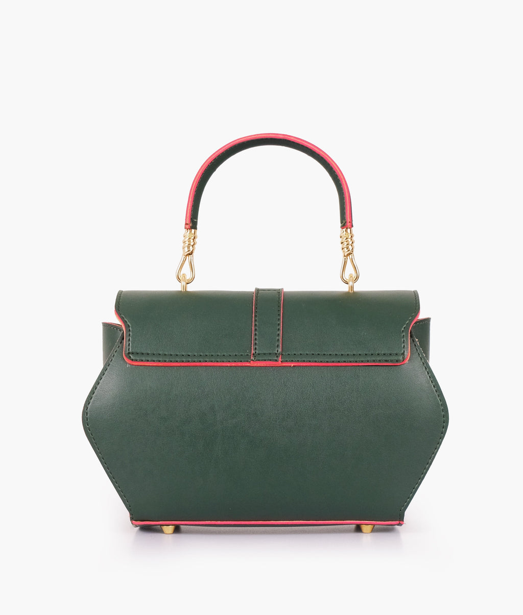 Buy Army Green Top-Handle Hexagon Bag in Pakistan