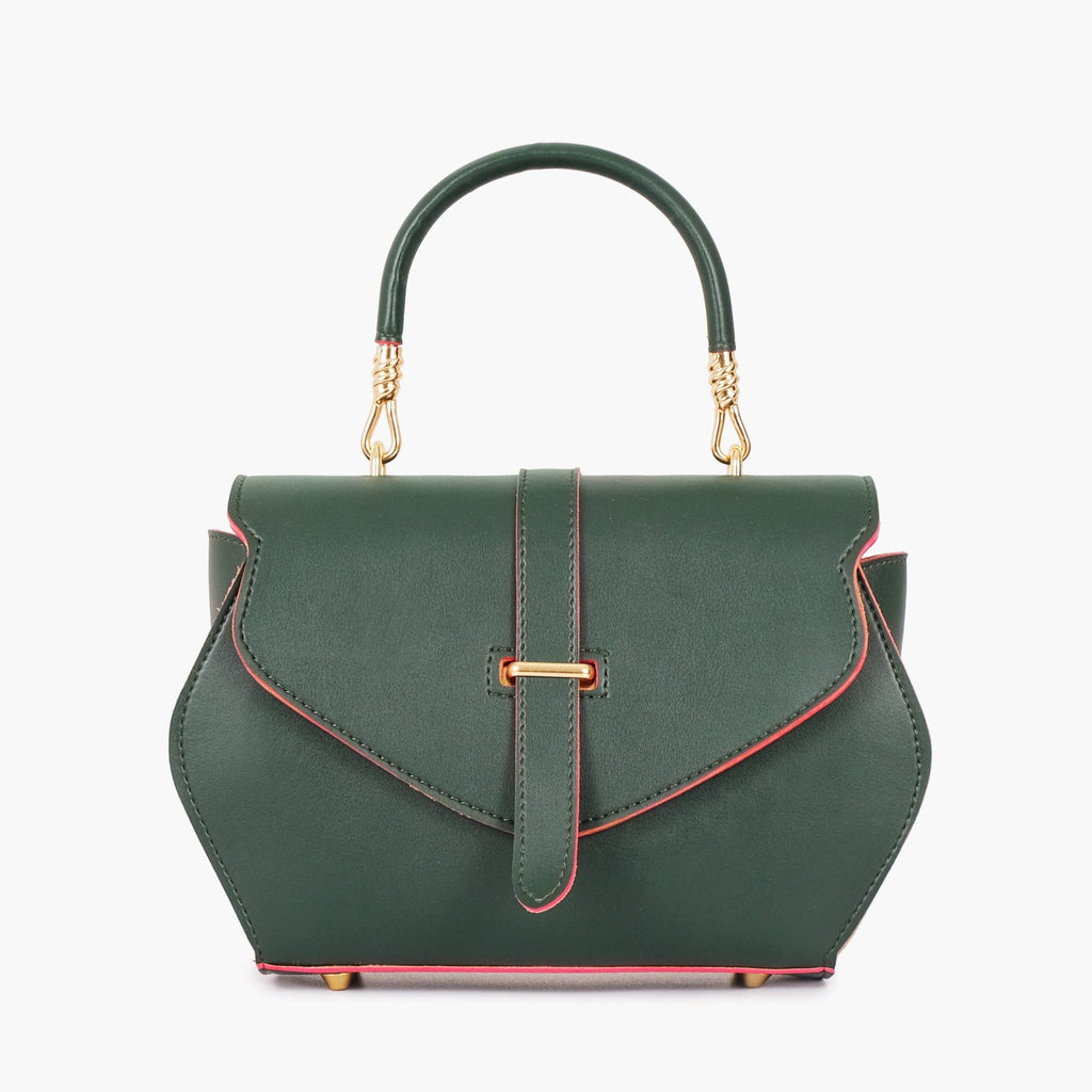 Buy Army Green Top-Handle Hexagon Bag in Pakistan