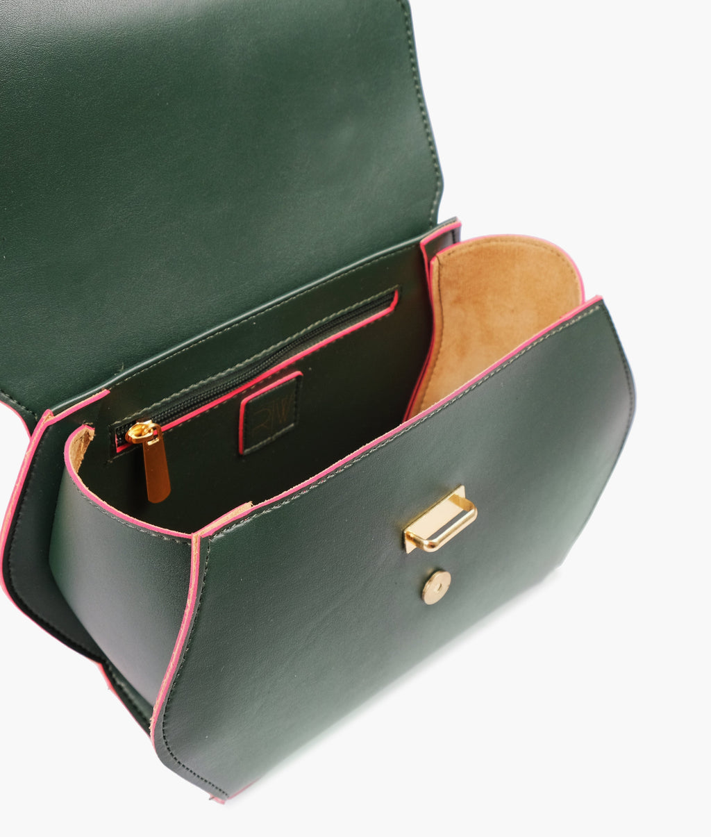 Buy Army Green Top-Handle Hexagon Bag in Pakistan