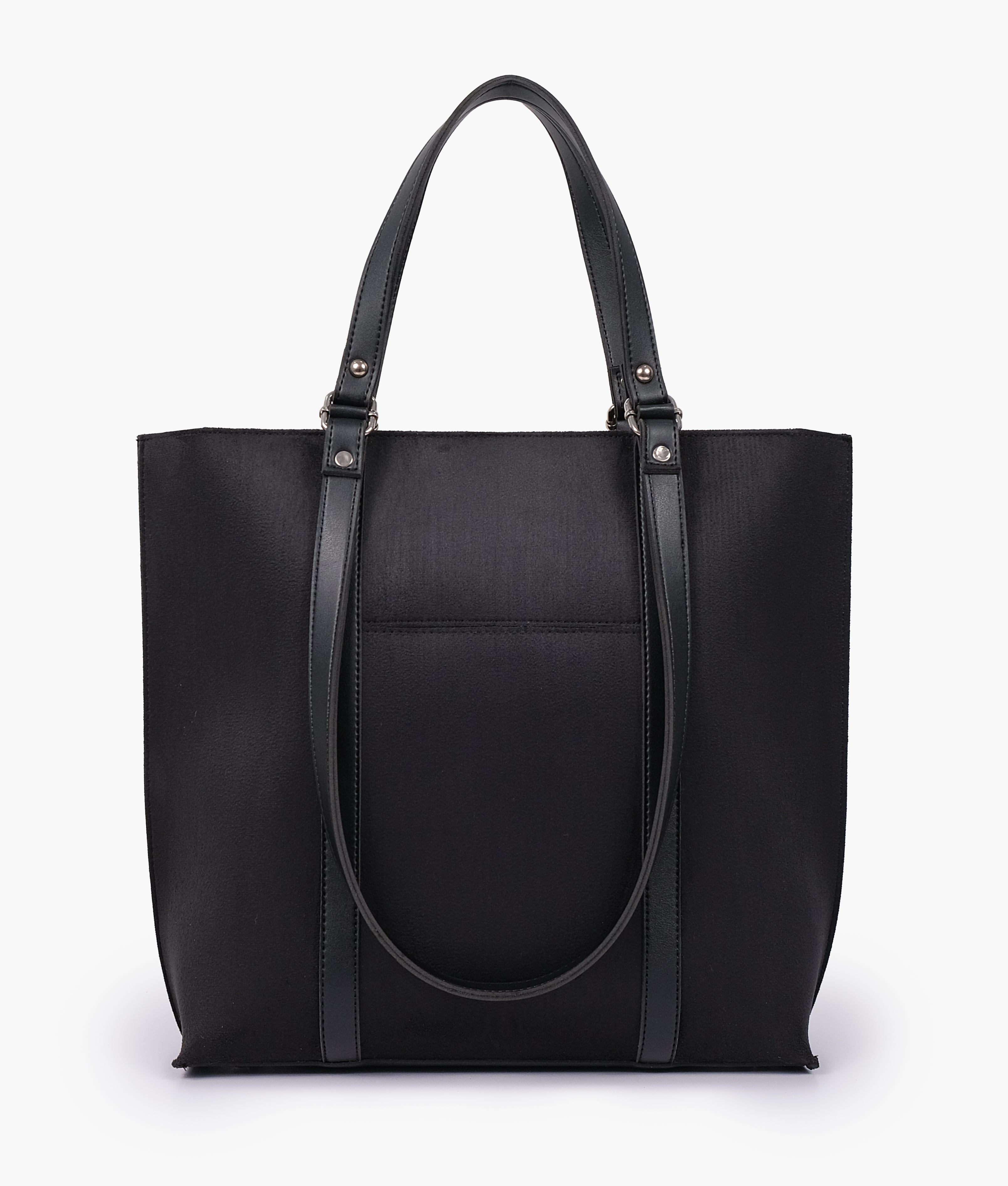 Buy Suede Double Handle Tote Bag - Black in Pakistan
