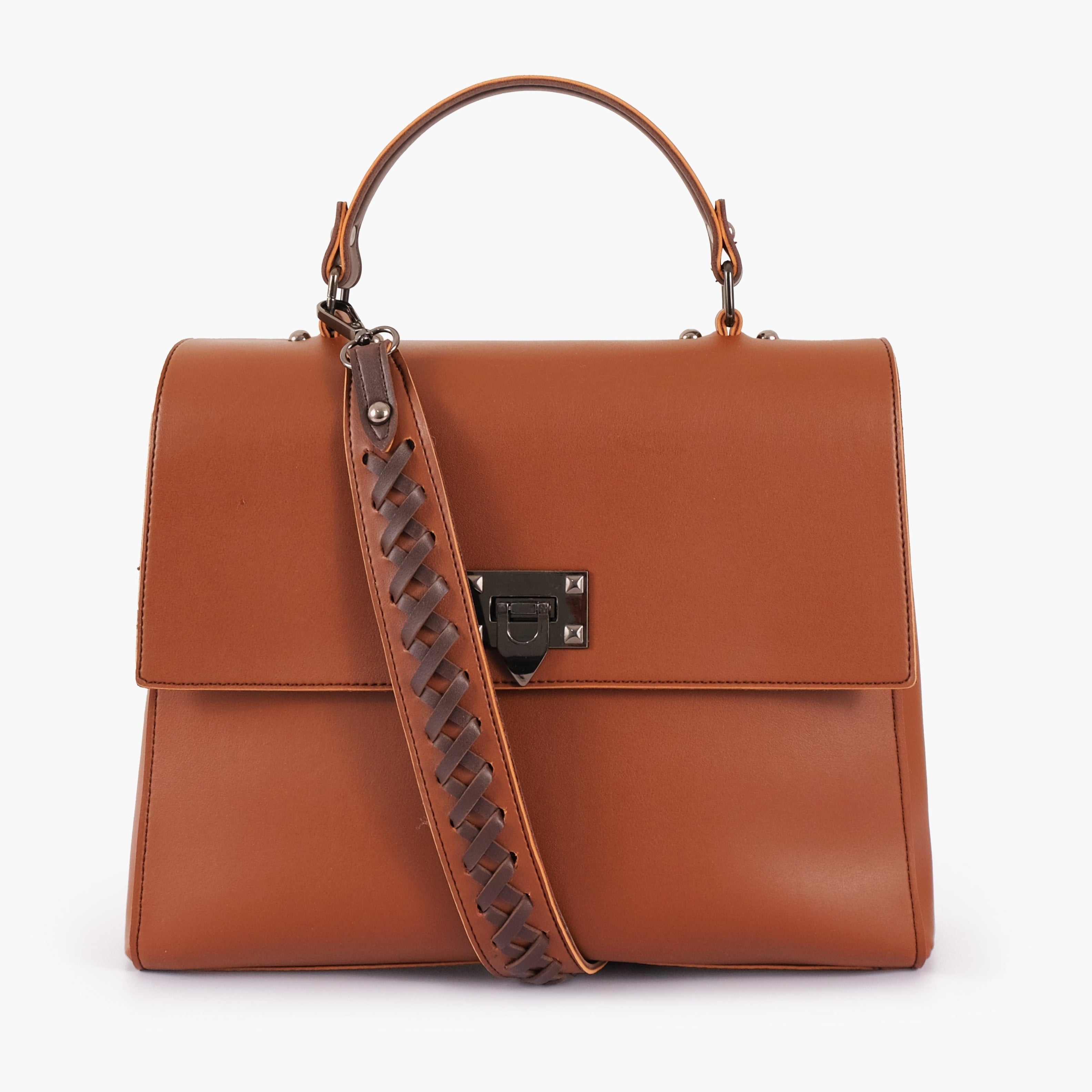 Buy Brown Flap-over Top-handle Bag in Pakistan