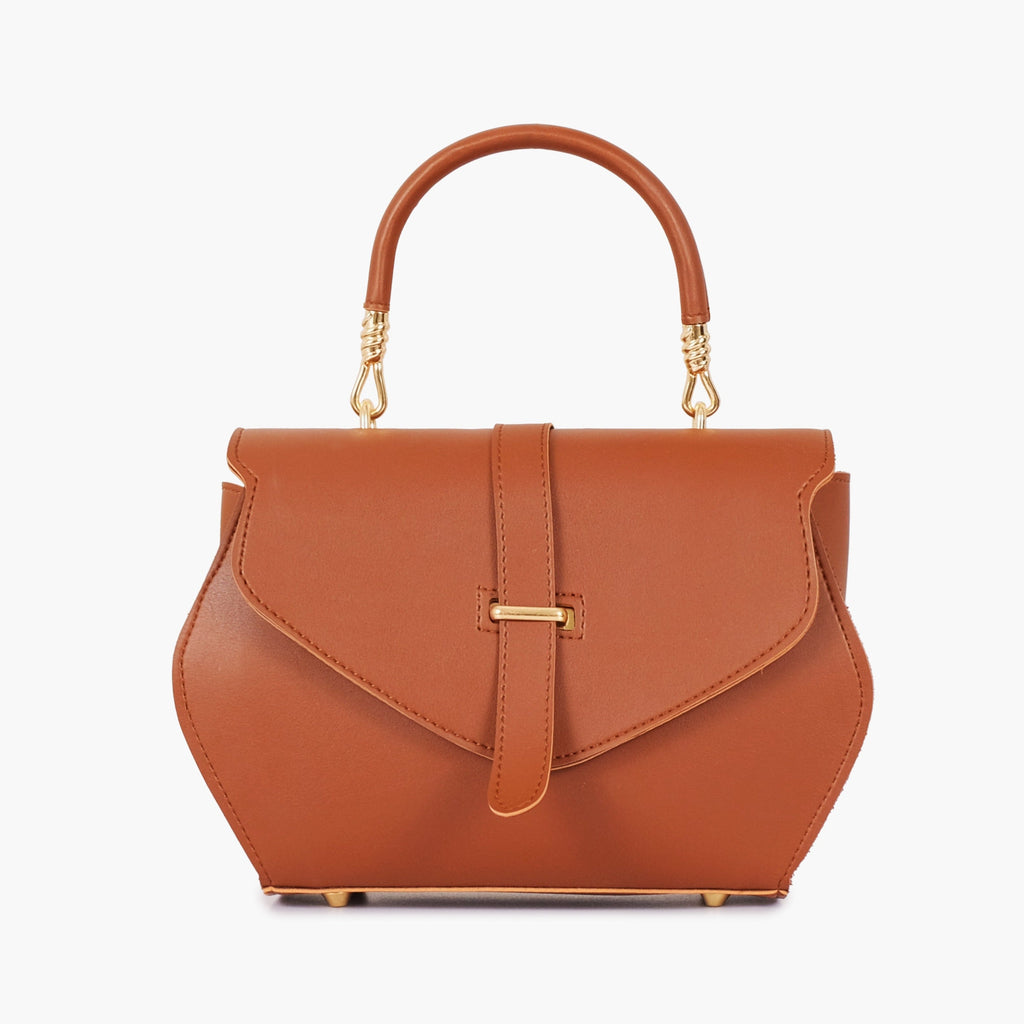 Buy Brown Top-Handle Hexagon Bag in Pakistan