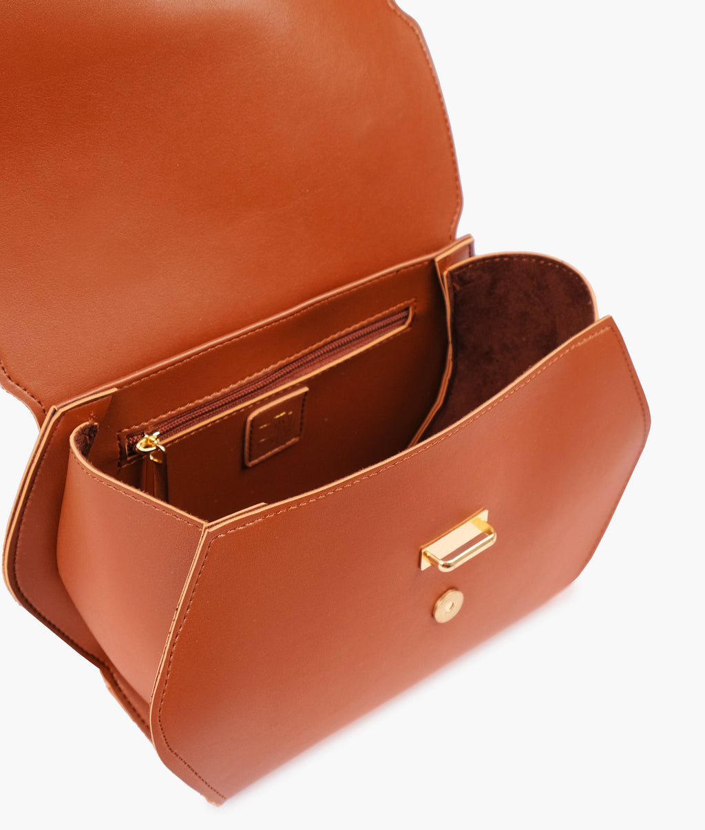 Buy Brown Top-Handle Hexagon Bag in Pakistan