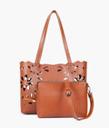 Buy Two Piece Floral Tote - Brown in Pakistan