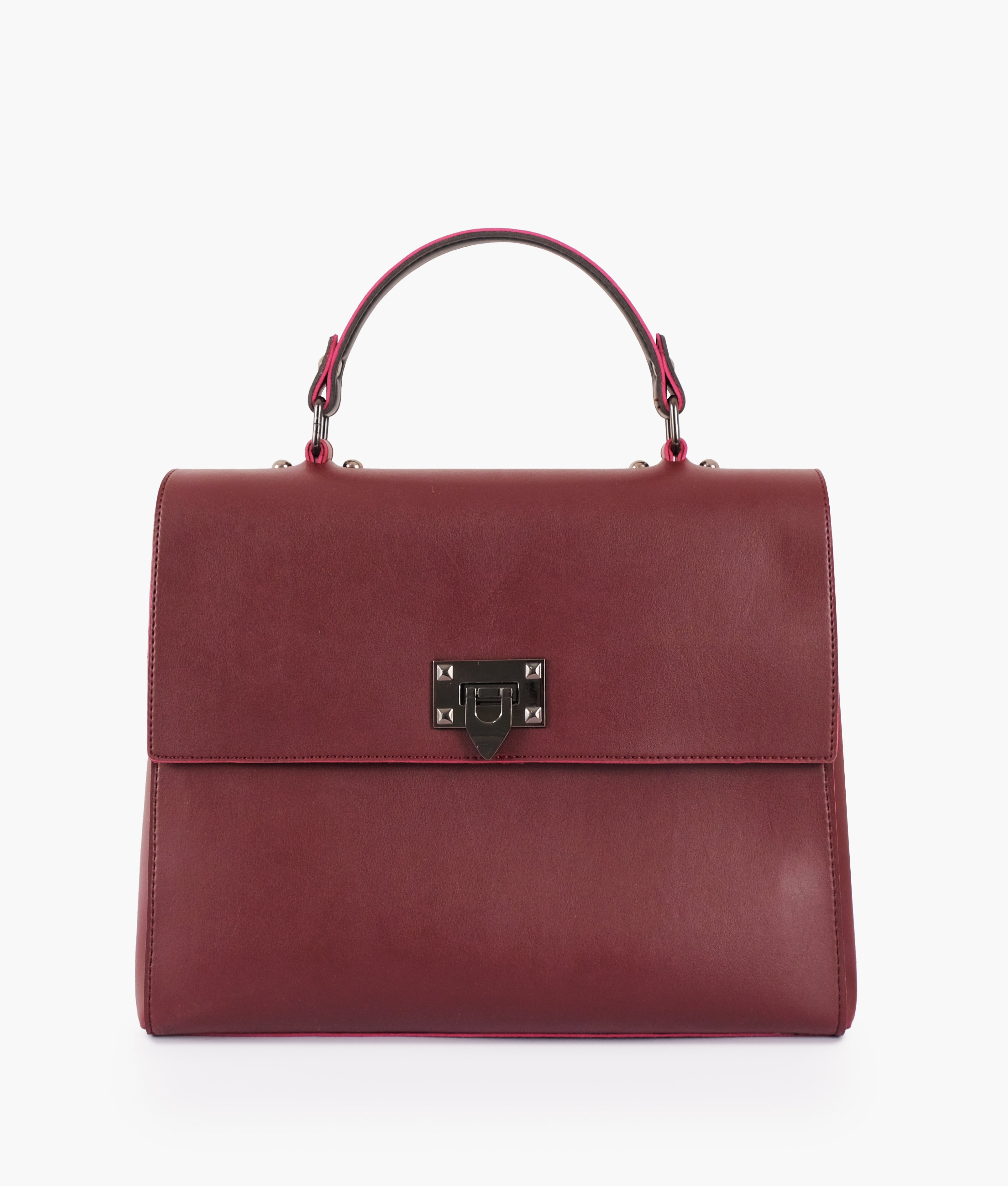 Buy Burgundy Flap-Over Top-Handle Bag in Pakistan