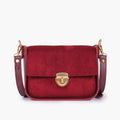 Buy Suede Saddle Bag With Twist Lock - Burgundy in Pakistan