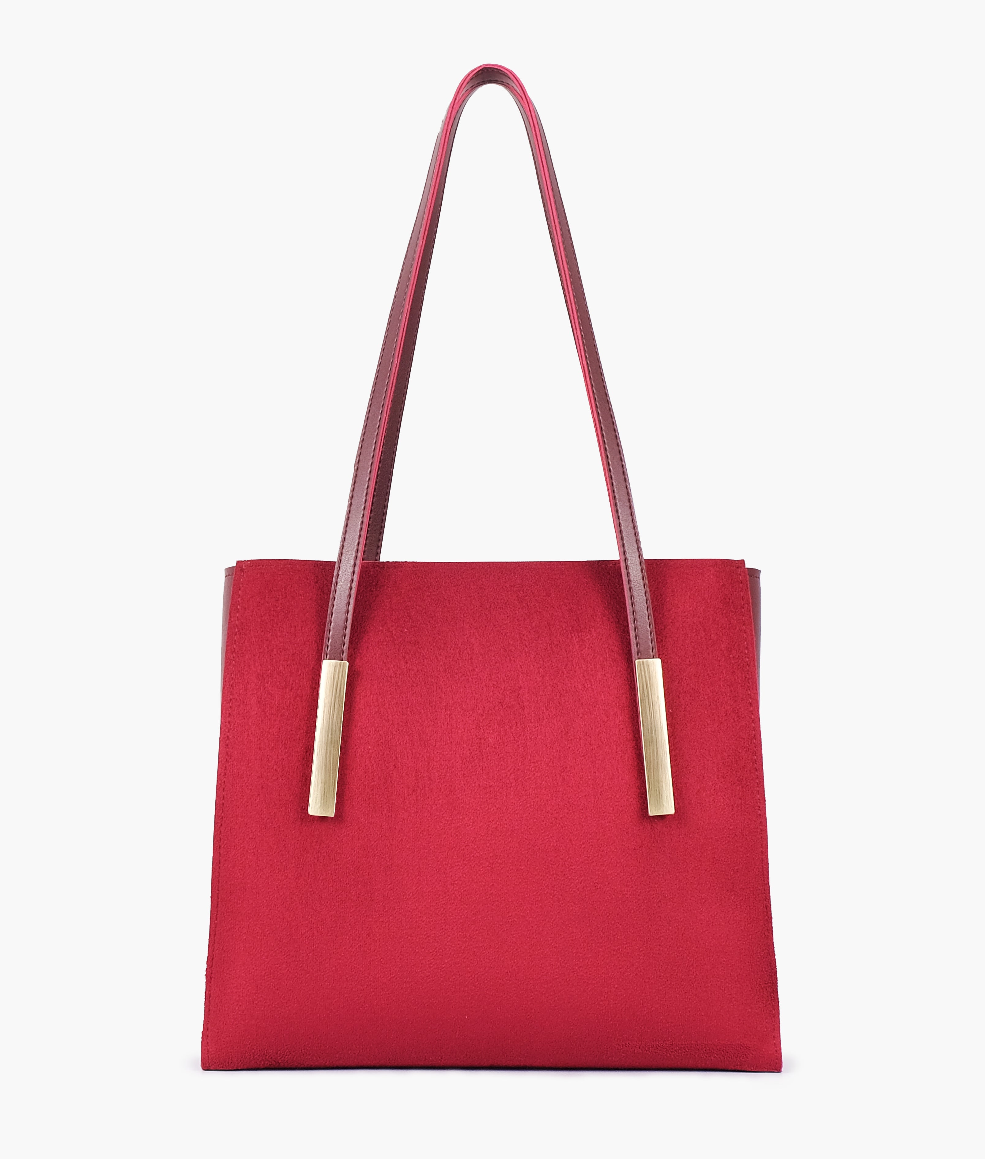 Buy Suede Zipper Shoulder Bag With Long Handle - Burgundy in Pakistan