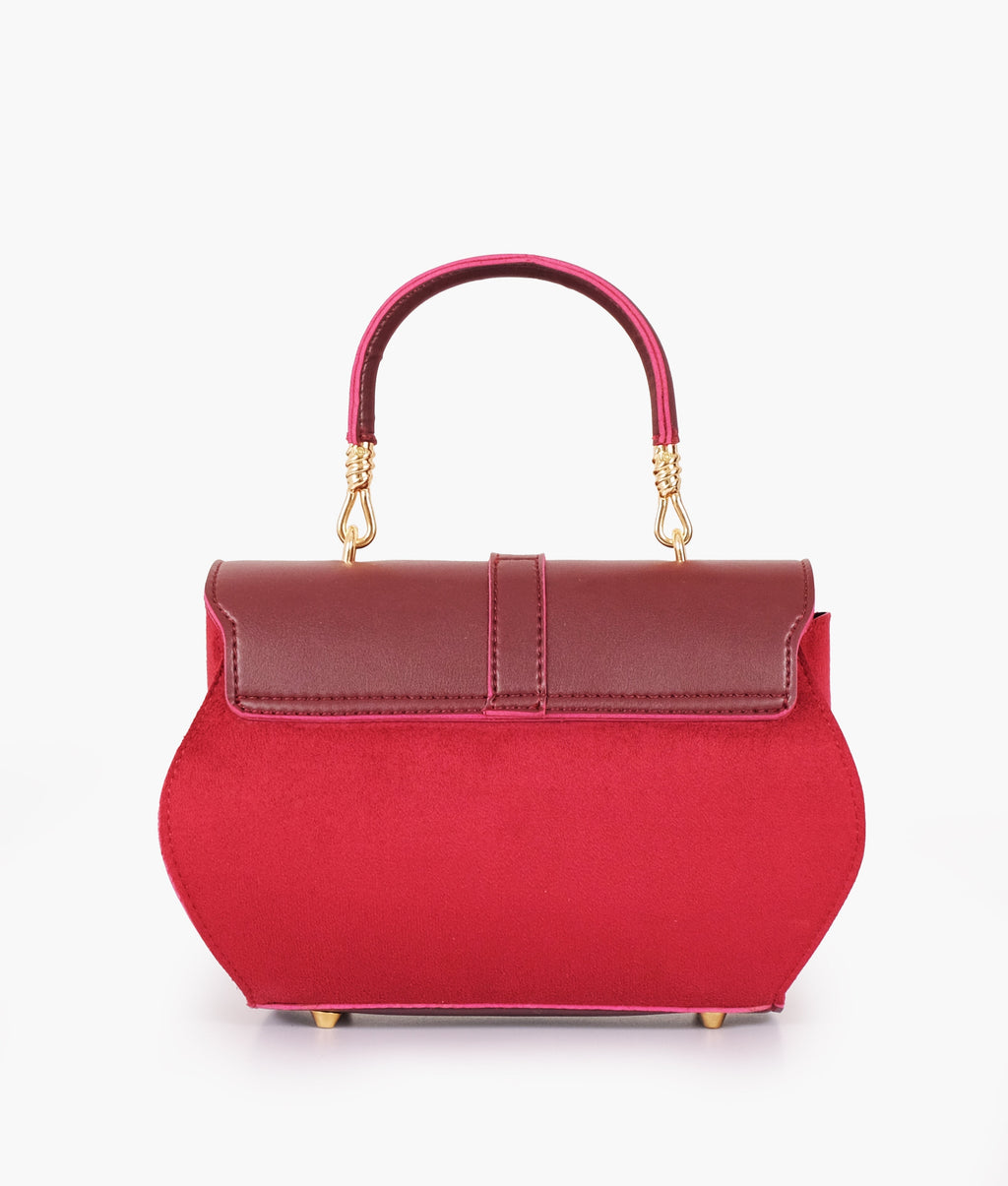 Buy Burgundy Top-Handle Hexagon Bag in Pakistan