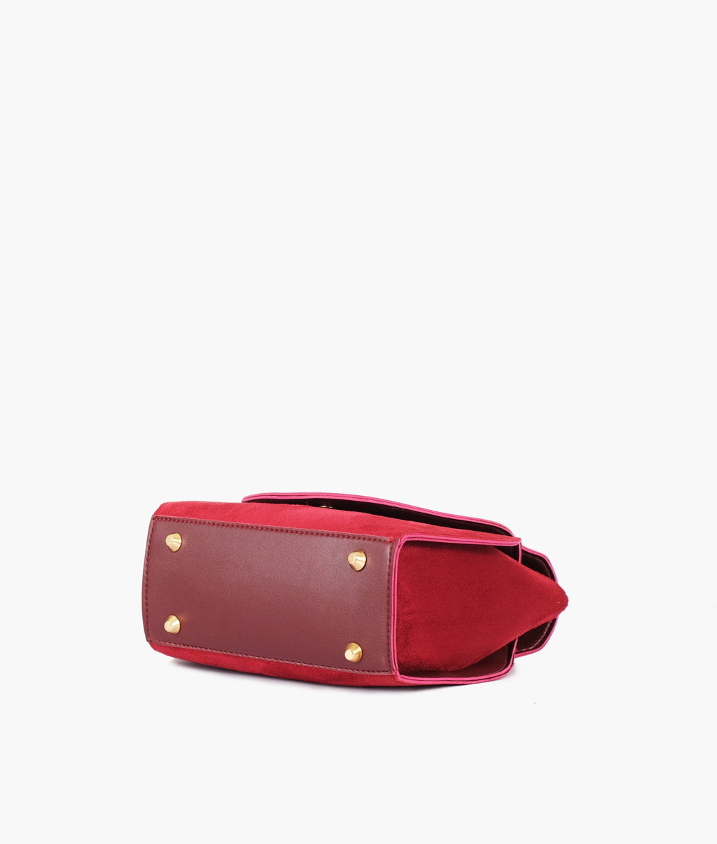 Buy Burgundy Top-Handle Hexagon Bag in Pakistan