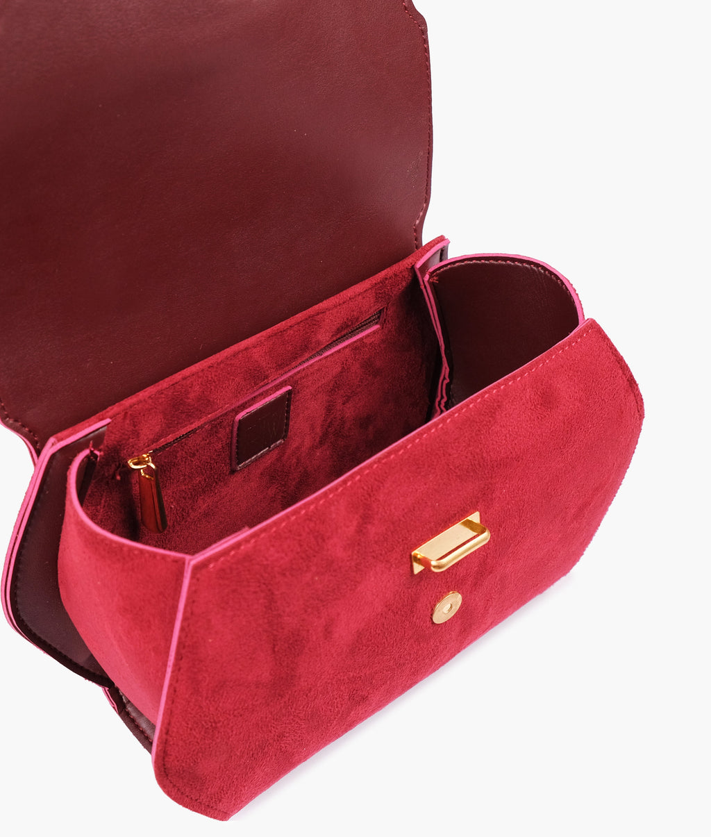 Buy Burgundy Top-Handle Hexagon Bag in Pakistan