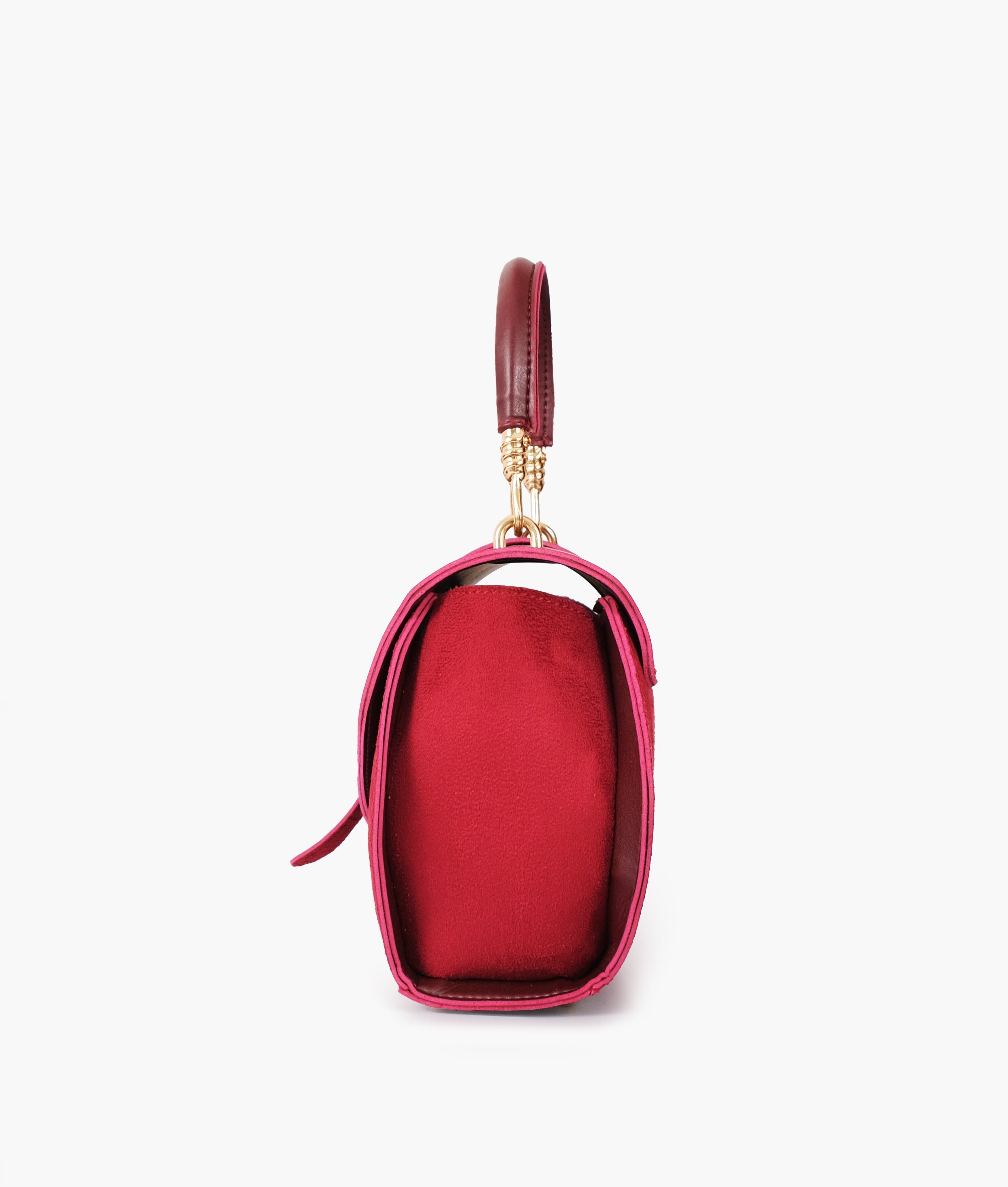 Buy Burgundy Top-Handle Hexagon Bag in Pakistan