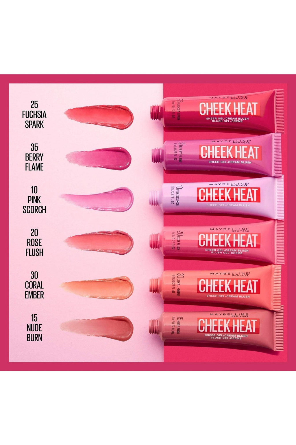 Buy Maybelline Cheek Heat Gel Cream Blush - Rose Flash in Pakistan