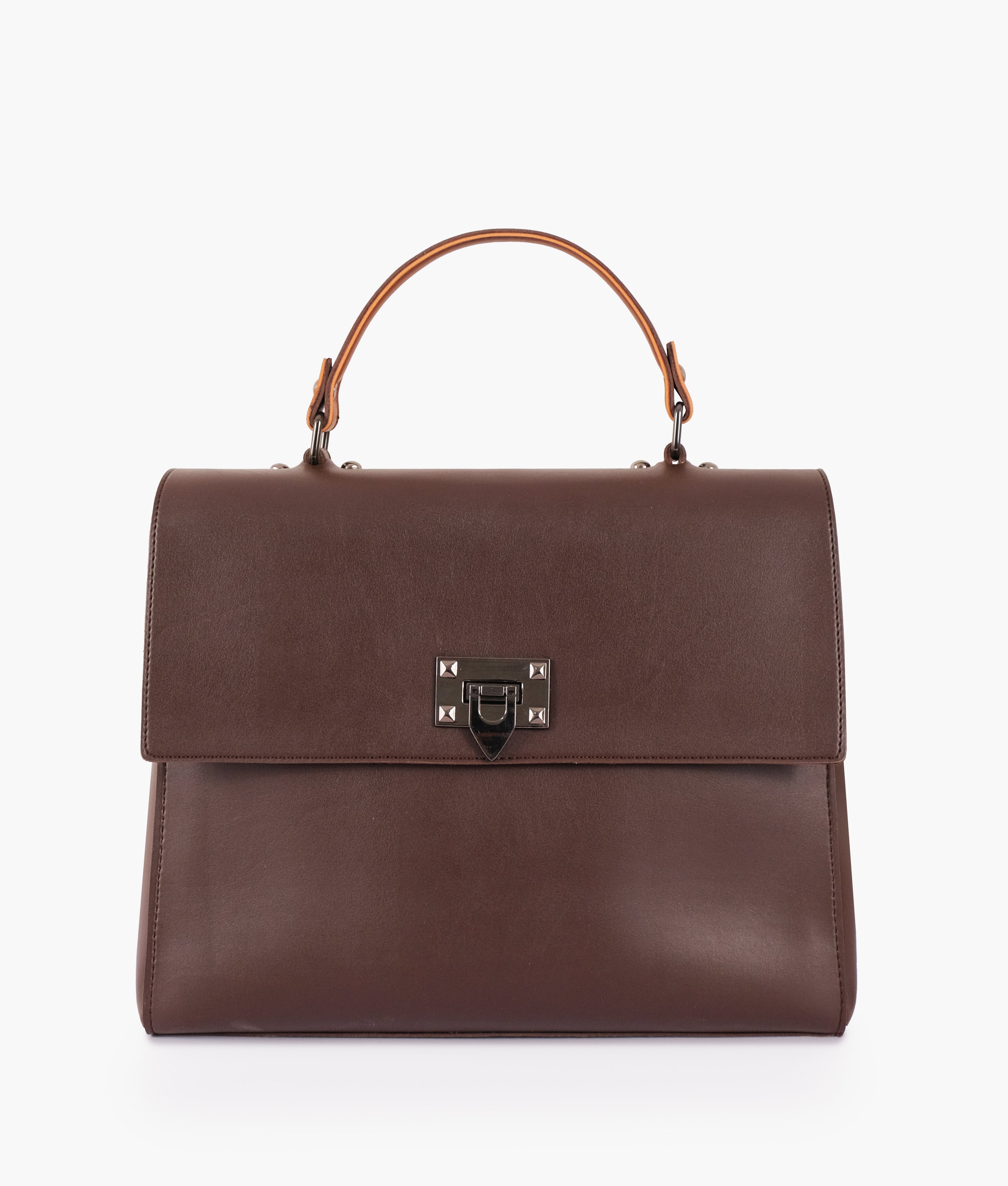 Buy Dark Brown Flap-over Top-handle Bag in Pakistan